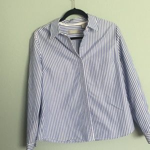 Liz cotton blend striped blouse